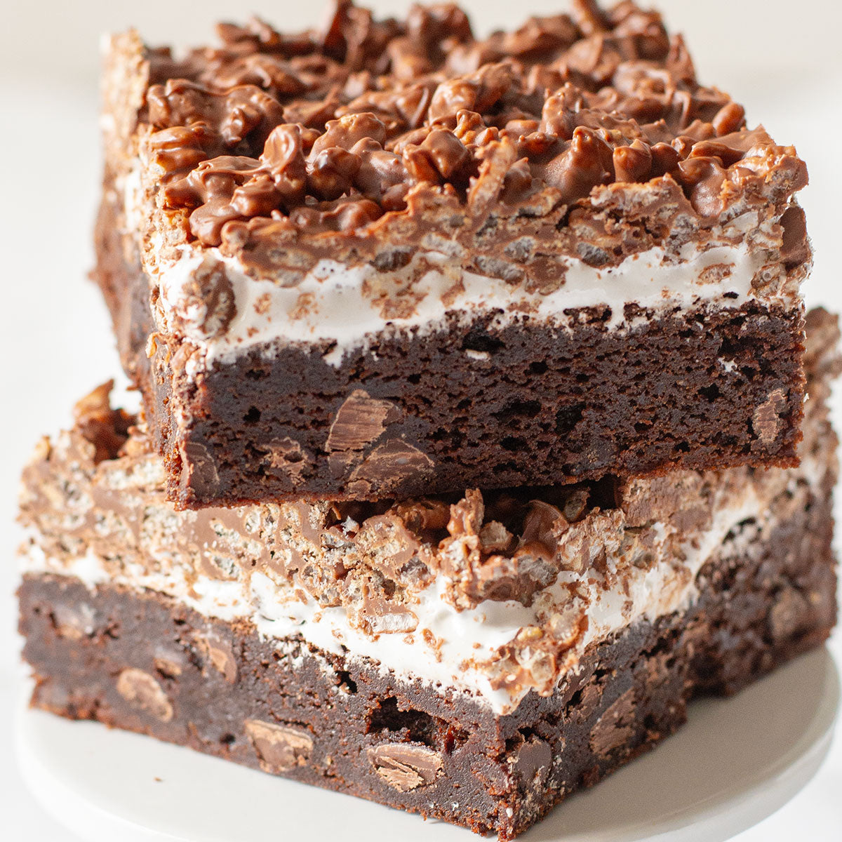 Decadent Homemade Brownie with Marshmallow and Crispy Cereal