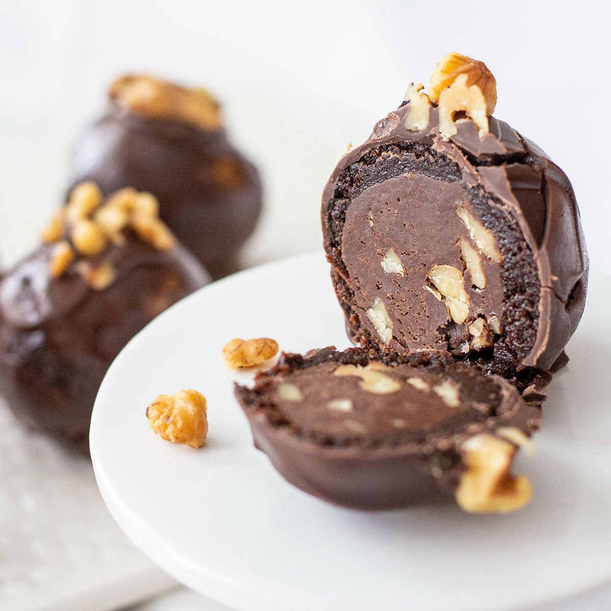Chocolate Walnut Fudge Brownie Bomb