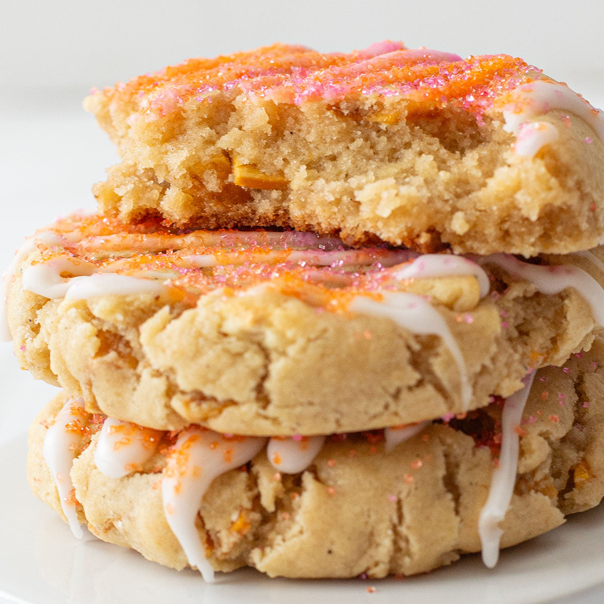 A captivating image of a Mango Passionfruit Cookie, showcasing its vibrant colors and the tropical combination of mango and passionfruit flavors.