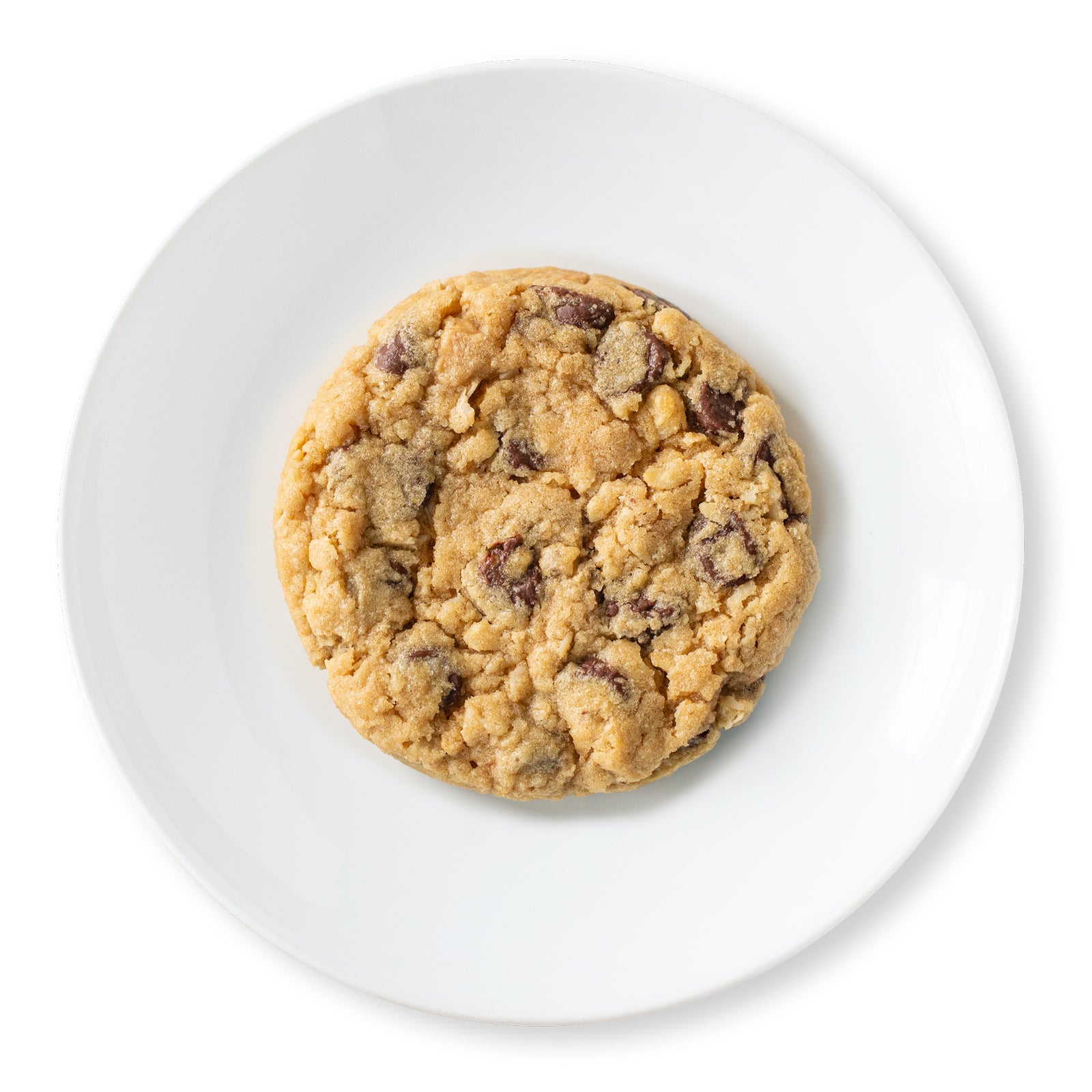 Oatmeal Choco-Peanut Butter Delight Cookie on a white plate