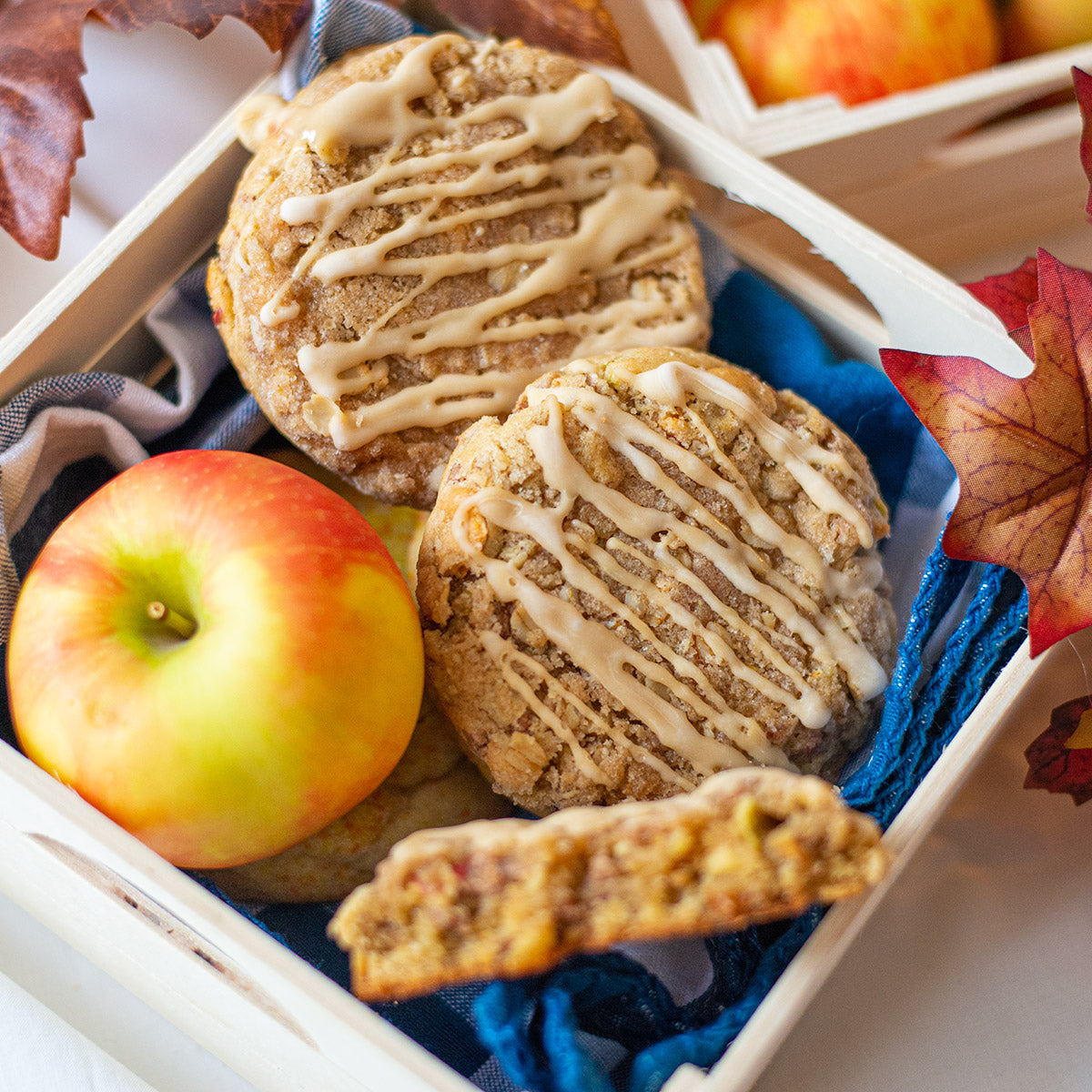 Apple Crisp Cookie with maple glaze