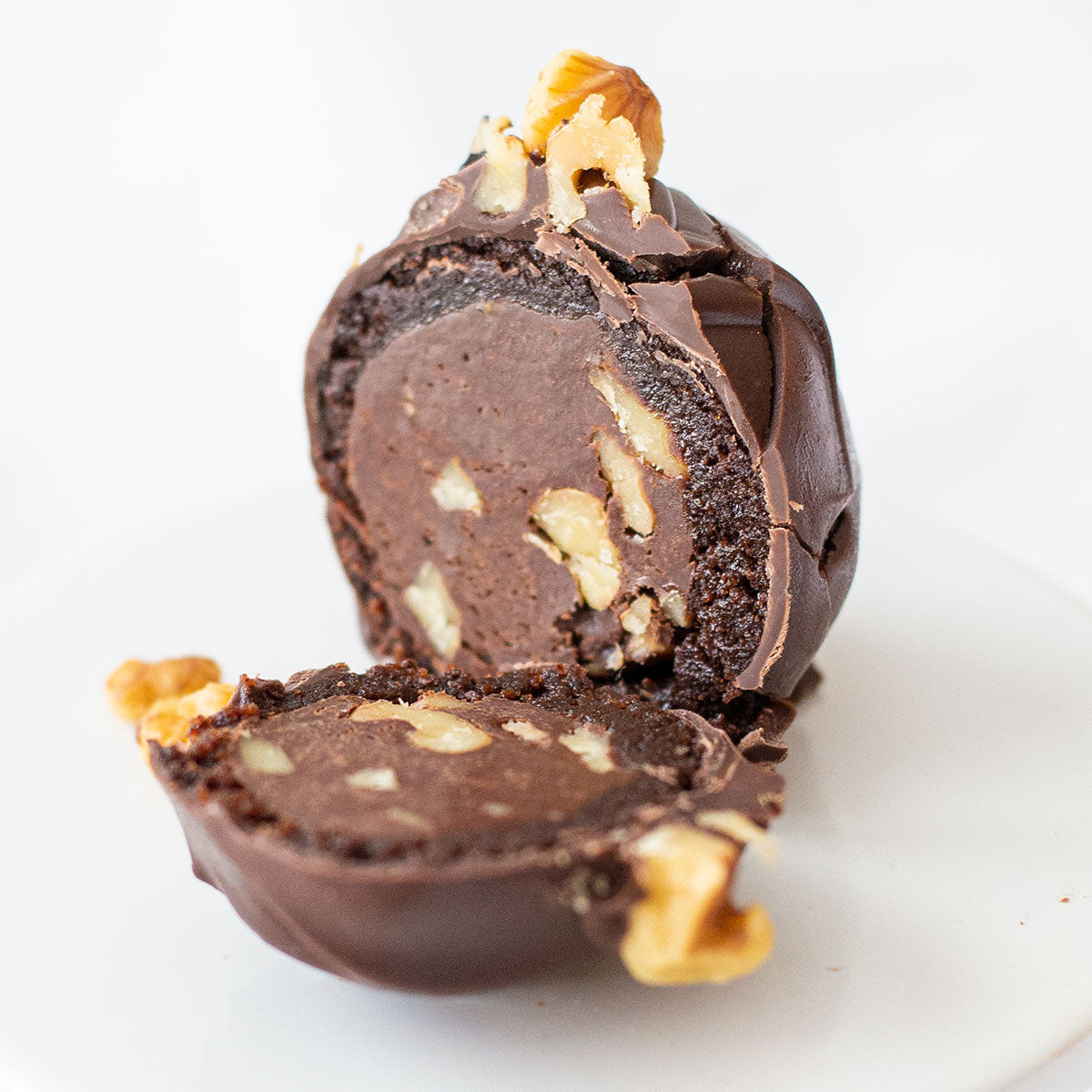 Chocolate Walnut Fudge Brownie Bomb