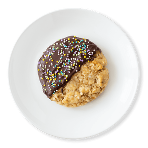 Caribbean Dream Cookies - coconut cookies with almonds and then half-dipped in chocolate