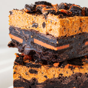 Halloween Cookies and Cream Brownie stack