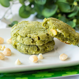 Matchadamia Cookie with macadamia nuts and white chocolate chips