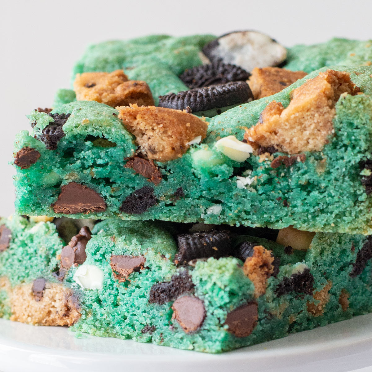 Monster Cookie Bars with Oreos, Chips Ahoy cookies, chocolate chips and white chocolate chips