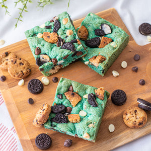 Monster Cookie Bars with Oreos, Chips Ahoy cookies, chocolate chips and white chocolate chips