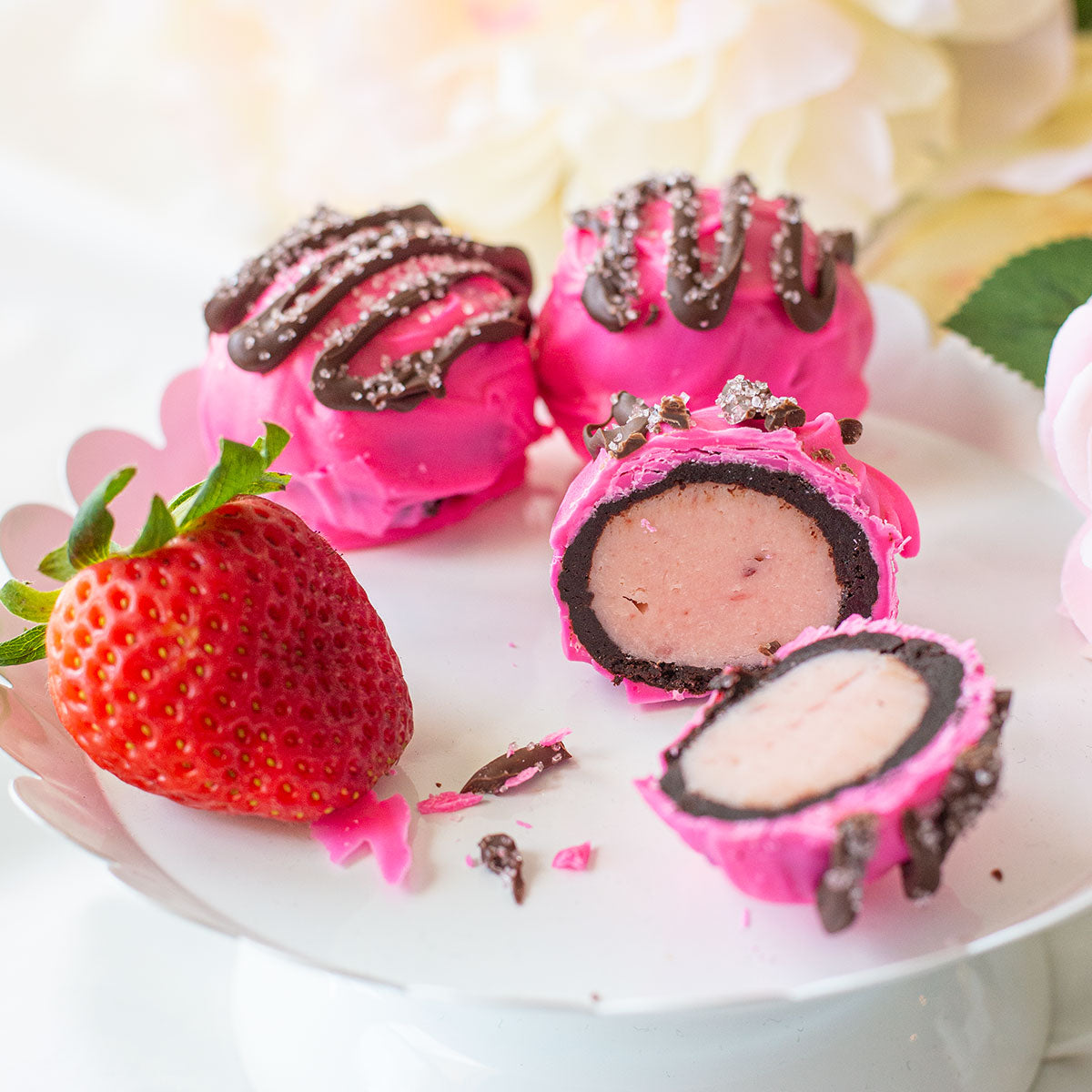 Strawberry Fudge Brownie Bomb