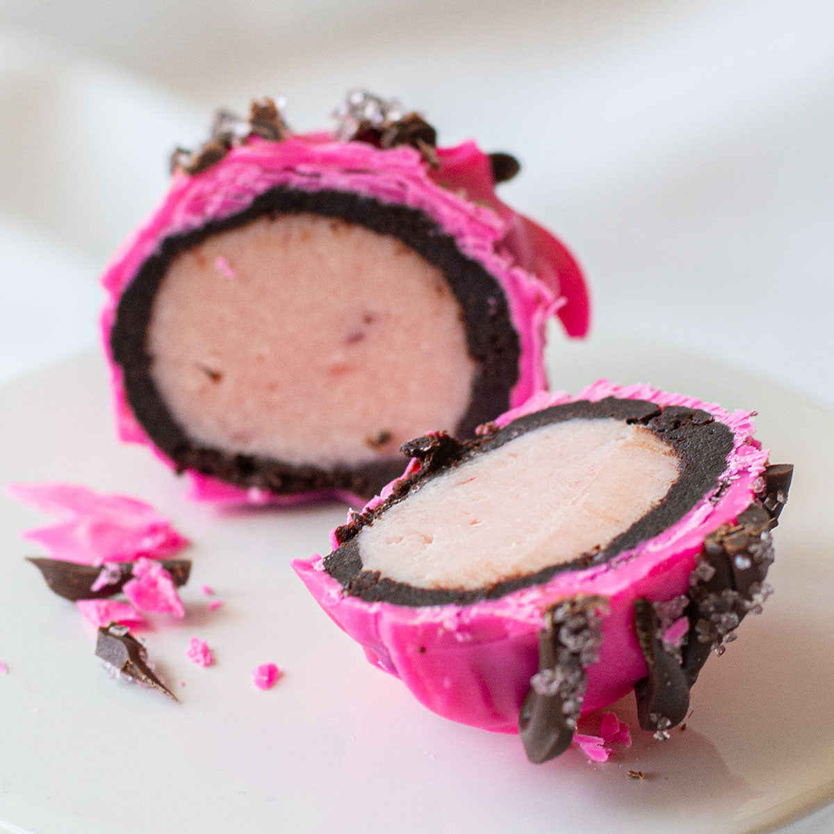 Strawberry Fudge Brownie Bomb